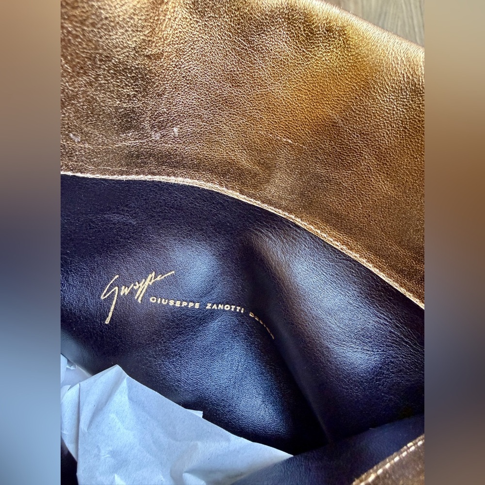 Giuseppe Zanotti Gold Metallic Over-the-Knee Boots Made in Italy - Picture 9 of 12